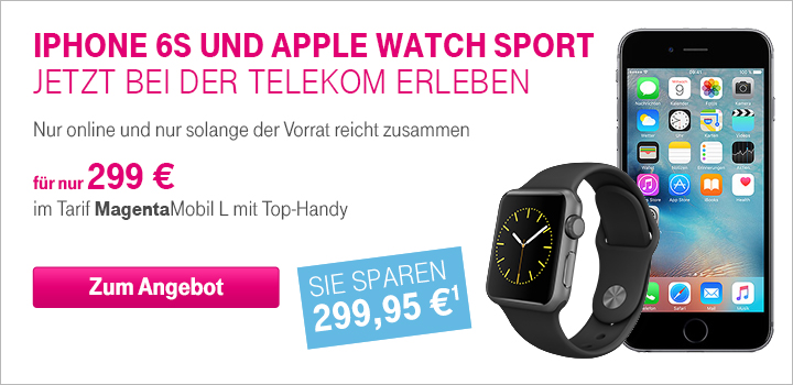 Apple iPhone 6s und Apple Watch Sport im Bundle
