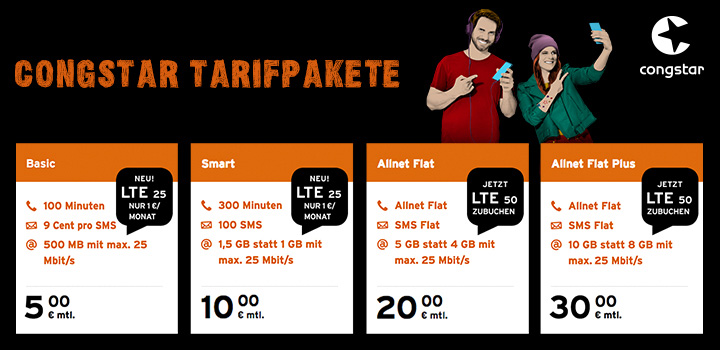 congstar - LTE 25 Option fr nur 1 Euro