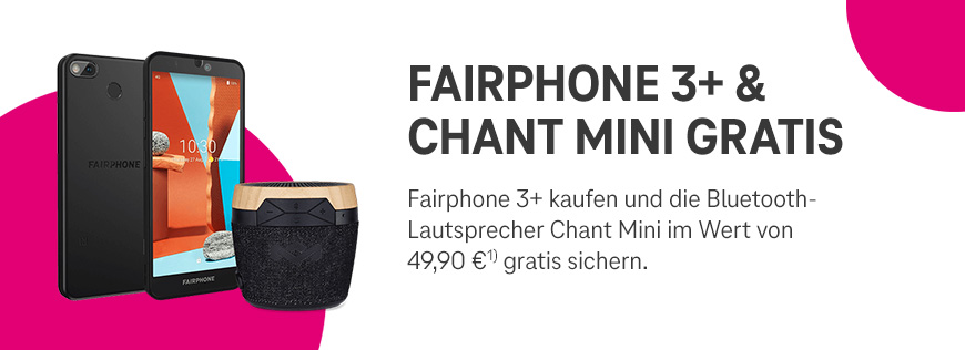 Fairphone Herstelleraktion: Fairphone 3+ zzgl. Bluetooth-Lautsprecher kostenlos⁾