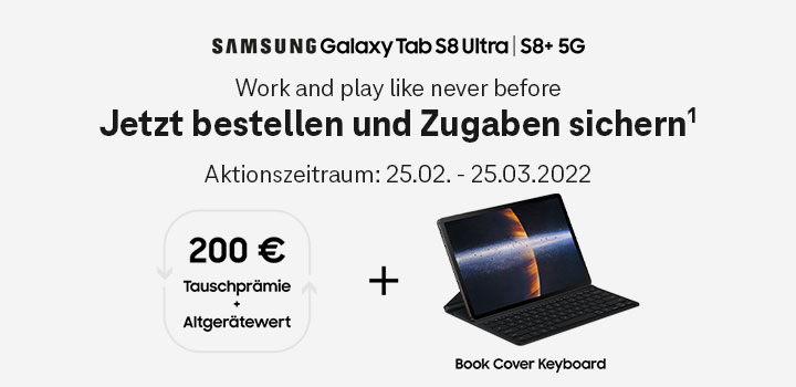 Tauschprmie und gratis Zugabe fr die Galaxy Tab S8-Serie